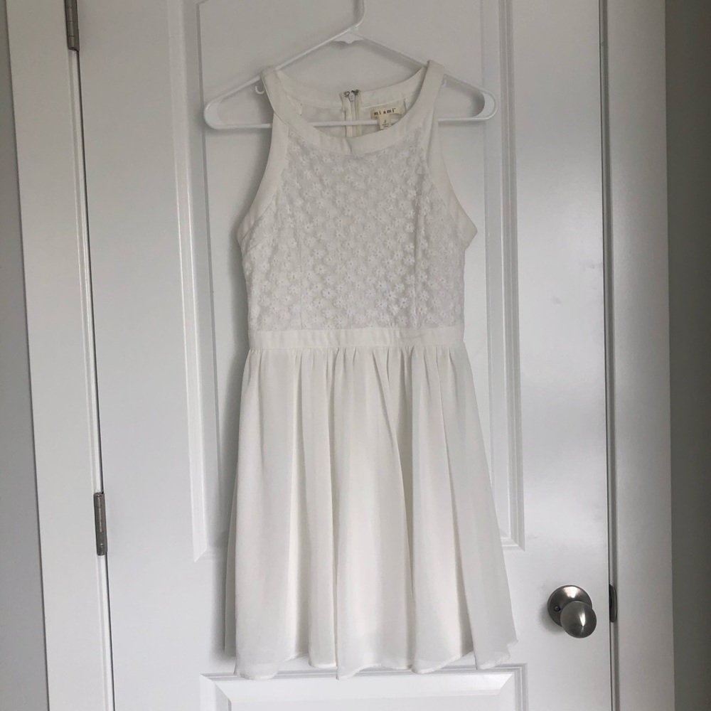 Miami White Dress with Lace Details